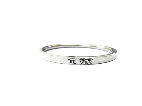 Stainless Steel Sun Sign Unisex Punjabi Kada with engraved zodiac symbol by The Amritsar Store, sleek silver finish bracelet for men and women