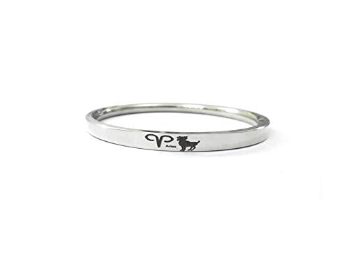 Stainless Steel Sun Sign Unisex Punjabi Kada with engraved zodiac symbol by The Amritsar Store, sleek silver finish bracelet for men and women