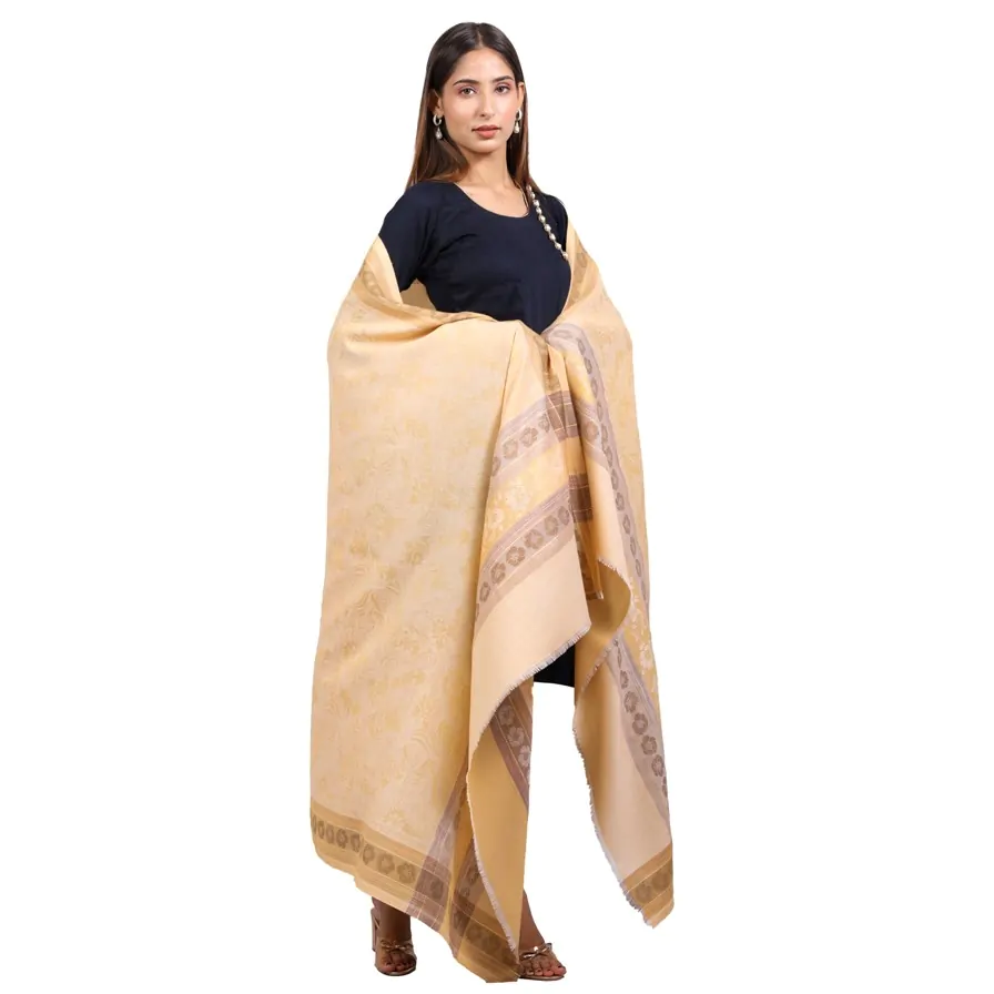 Rich Look Self Weave Kani Blended Wool Kashmiri Shawl For Women Size 84  inches X 41 inches at Rs 1575, Ladies Shawl in Amritsar