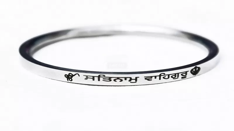 Punjabi Style Kada Amritsar Sikh Stainless Steel Silver Bracelet for Mens