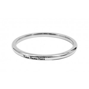 The Amritsar Store Personalised ROUND Metallic Stainless Steel Kada for Men 5 mm thickness (NO EDGES)
