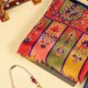 Kalamkari Cashmere Scarf For Women Colorful Outline With Kashmiri Embroidery Blended Wool Handcrafted Stole 2.05 Mtr x 0.75 Mtr