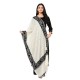 Mesmerizing Hues White & Black Aesthetically Designed From Kashmir Pure Wool Shawl 