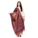 Paisley Printed Hand Tie Dye Shawl With Multicolored Kashmiri Aari Outlining of the Motifs
